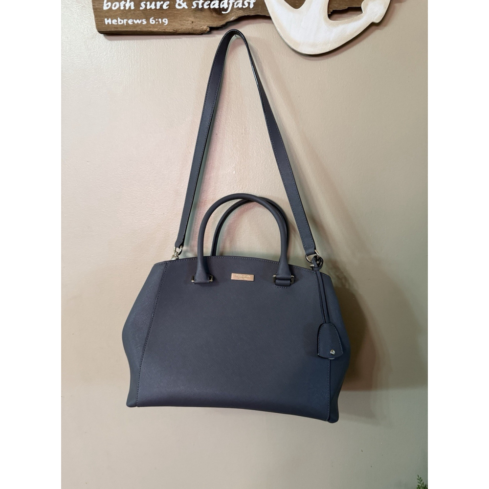 Kate Spade New York Tilden Place Pippa Leather Satchel Cloudcover $398 EXCELLENT - Picture 1 of 10